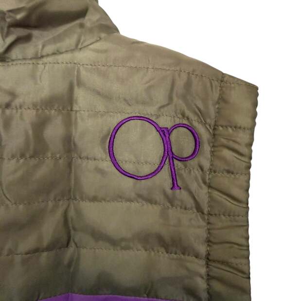 Vintage Ocean Pacific OP Junior XL Fits Women S Stripe ZipUp Puff Ski Vest - Picture 8 of 8